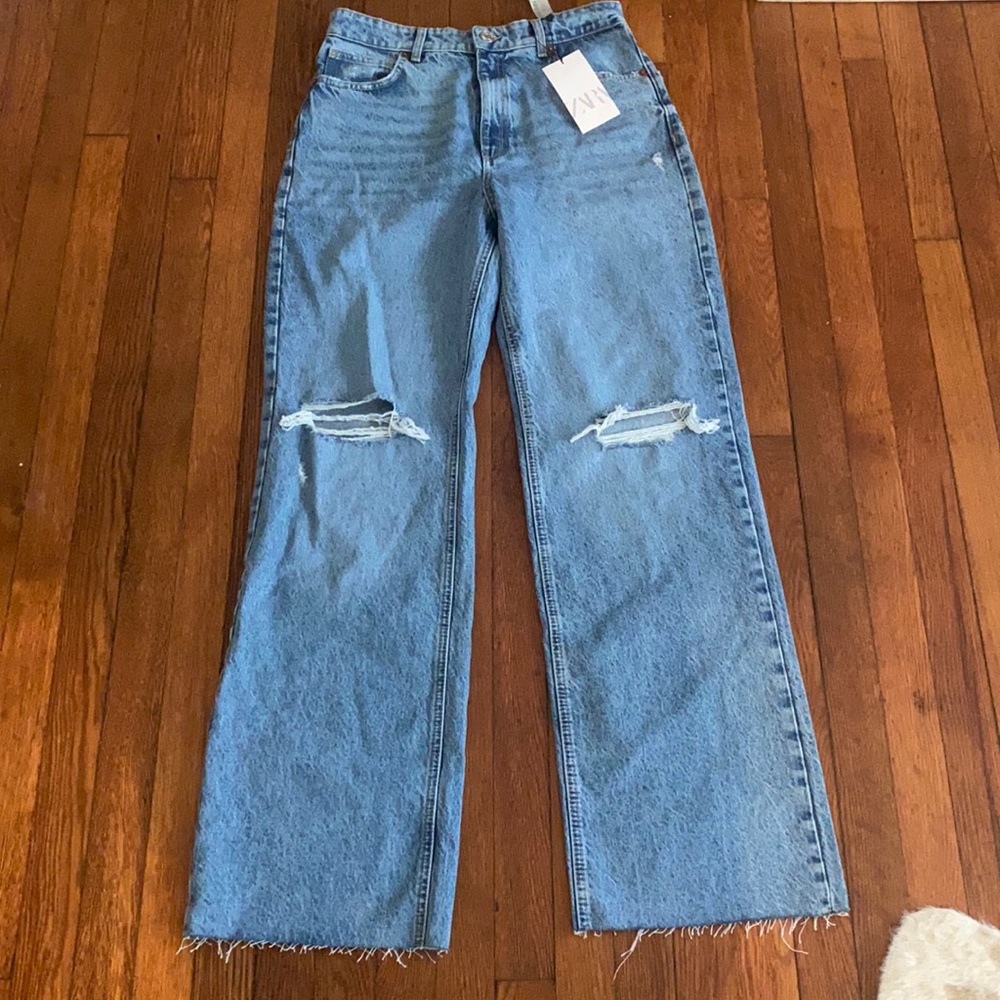 Zara Full Length High Waisted Jeans